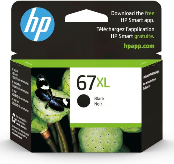 HP 67XL High-Yield Black Ink Cartridge – Compatible with DeskJet & ENVY Series