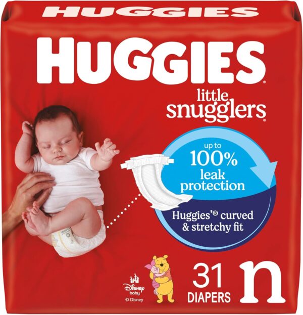 Huggies Little Snugglers Newborn Diapers, 31 Ct (Up to 10 lbs)