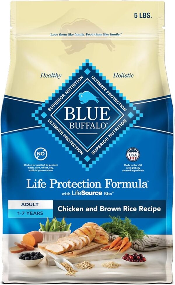 Blue Buffalo Life Protection Formula Adult Dry Dog Food, Chicken & Brown Rice, 5 lb Bag
